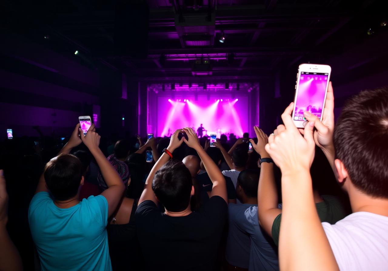 Front row, phones up 📱